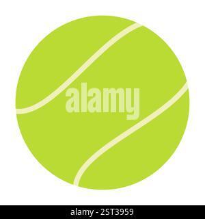 Tennisball-Ikone in flachem Design, isoliert auf weißem Hintergrund Stock Vektor