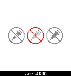 Keine Medikamente oder Antibiotika-Vektorzeichen. Additive, hormonfrei, Etikett für saubere Lebensmittel. Stock Vektor