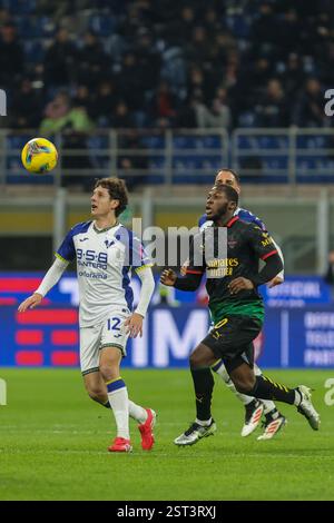 Hellas Veronas Domagoj Bradaric in Aktion während des Fußballspiels Serie A Enilive 2024/2025 zwischen Mailand und Verona i im Giuseppe Meazza Stadion Stockfoto
