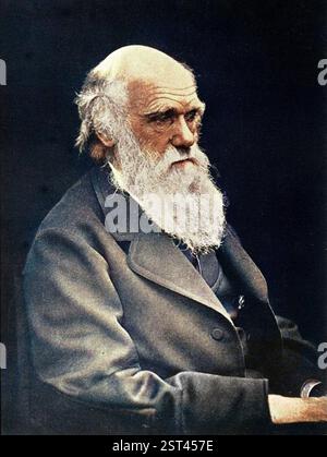 Porträt von Charles Darwin (1809–1882) 1881 - spätere Färbung Stockfoto