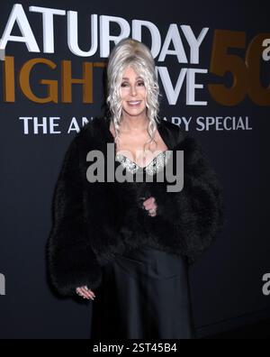 16. Februar 2025 in New York, New York, USA: Cher nimmt an der SNL50: The Anniversary Show im Rockefeller Plaza 30 in New York Teil. Februar 2025. (Credit Image: © Photo Image Press via ZUMA Press Wire) NUR REDAKTIONELLE VERWENDUNG! Nicht für kommerzielle ZWECKE! Stockfoto