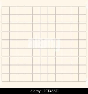 Arbeitsmappe zum Schreiben von Hieroglyphen. Liniertes Papier zum Drucken. Geometrisches Muster für die Schule. Realistisches liniertes Papier. Simulator zum Schreiben von Chinesisch Stock Vektor