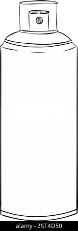 Sprühdose mit grafischer Strichgrafik. Vektorsymbol. Symbol, Logo-Abbildung. Vektorgrafiken Stock Vektor