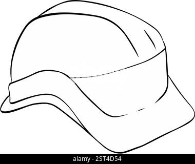 Konstruktion Sicherheitshelm Linie Stil Symbol Schutzhelm grafischer Vektor isoliert auf transparentem Hintergrund Stock Vektor