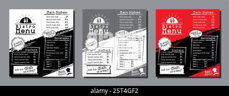 Bistro Menükarte Vorlage im DL-Format - Vektorillustration Stock Vektor
