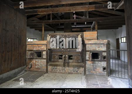 Großes Krematorium des ehemaligen Konzentrationslagers Dachau, heute KZ-Gedenkstätte, Dachau bei München, Bayern, Deutschland, Europa Stockfoto