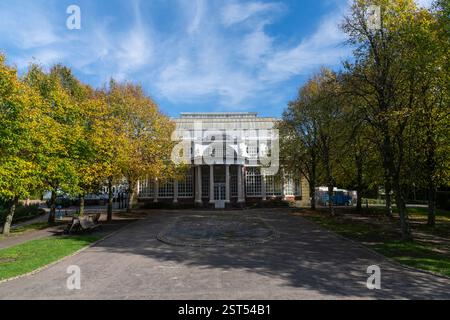 Butterfly House neben dem Ashton Memorial in Williamson Park, Lancaster, Lancashire, England. Stockfoto