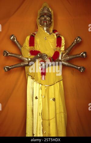 Göttin Durga Devi im Chamunda-Tempel in mehrangad, jodhpur, rajasthan, indien Stockfoto