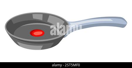 Abbildung: Bratpfanne. Stilvolles Küchenobjekt zum Kochen von Rezepten und Menüs. Stock Vektor
