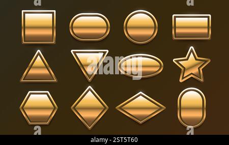 Goldener Rahmen, goldener Farbsatz, minimale Etikettennachricht. Vektor Stock Vektor