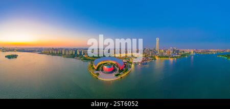 Stadtlandschaft des Suzhou Industrial Park, Provinz Jiangsu, China Stockfoto