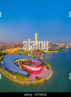 Stadtlandschaft des Suzhou Industrial Park, Provinz Jiangsu, China Stockfoto