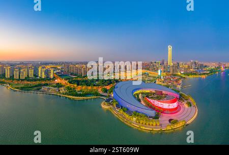 Stadtlandschaft des Suzhou Industrial Park, Provinz Jiangsu, China Stockfoto