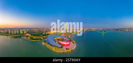 Stadtlandschaft des Suzhou Industrial Park, Provinz Jiangsu, China Stockfoto