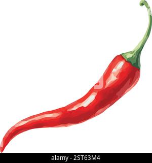 Vektorrealistische Darstellung einer Chilischote Stock Vektor