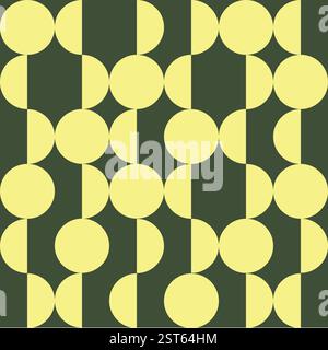 Abstraktes nahtloses Muster mit Kreisen und Halbkreisen Stock Vektor