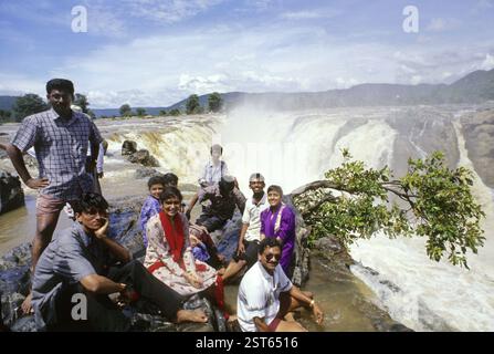 Hogenakkal Falls am Cauvery River, Tamil Nadu, Indien, Asien Stockfoto