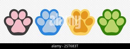 Cartoon Hund und Katzenpfote Vektor Symbol Stock Vektor