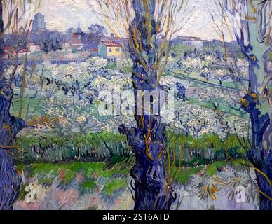GUE d'Arles Gemälde des Frühlingsgartens Arles1889 Vincent Van Gogh Ausstellung Poets and Lovers in der National Gallery London England UK 2025 KATHY DEWITT Stockfoto