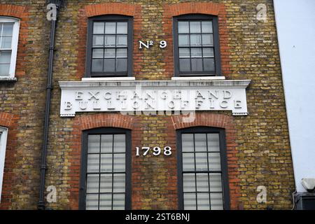 London, Großbritannien. Januar 2025. Georgianische Architektur des ehemaligen Exchange and Bullion Office in 9 Wardour Street. Quelle: SOPA Images Limited/Alamy Live News Stockfoto