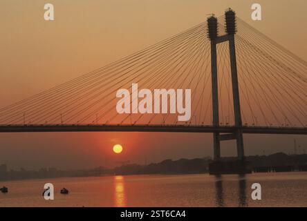 Vidyasagar Setu (Neue Brücke), Kalkutta, Westbengalen, Indien, Asien Stockfoto