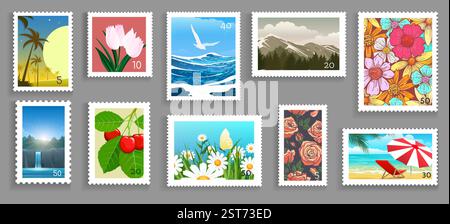 Briefmarken-Sammlung Stock Vektor