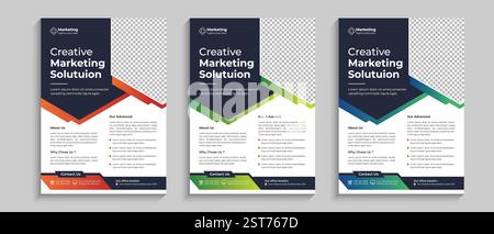 Kreativer Unternehmensflyer, Broschüre, Broschürenumschlag, Layout-Vorlage. Jahresbericht, Magazin, Poster, Geschäftspräsentation Stock Vektor