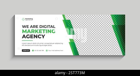 Digital Marketing Agency Creative Social Media Timeline Cover Banner, Web Banner Anzeigen und Social Media Post Vorlage. Stock Vektor