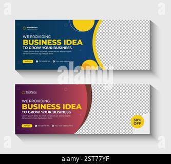 Professionelles Bannerdesign für Social-Media-Werbung. Vorlage für Post-, Werbe- und Webbanner in sozialen Medien, Datei mit Layered und Vektor. Stock Vektor