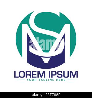 SM Letter Logodesign Stock Vektor
