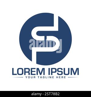 Logodesign mit SP Letter Stock Vektor