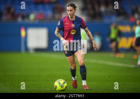 Barcelona, Espagne. Februar 2025. Maria LEON von Barcelona während der spanischen Meisterschaft der Frauen, Liga F Fußballspiel zwischen FC Barcelona und Madrid Club de Futbol Femenino am 16. Februar 2025 im Estadi Johan Cruyff in Barcelona, Spanien - Foto Matthieu Mirville (Segio Ros)/DPPI Credit: DPPI Media/Alamy Live News Stockfoto