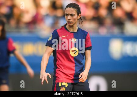 Barcelona, Espagne. Februar 2025. Aitana BONMATI von Barcelona während der spanischen Meisterschaft der Frauen, Liga F Fußballspiel zwischen FC Barcelona und Madrid Club de Futbol Femenino am 16. Februar 2025 im Estadi Johan Cruyff in Barcelona, Spanien - Foto Matthieu Mirville (Segio Ros)/DPPI Credit: DPPI Media/Alamy Live News Stockfoto