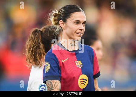 Barcelona, Espagne. Februar 2025. Maria LEON von Barcelona während der spanischen Meisterschaft der Frauen, Liga F Fußballspiel zwischen FC Barcelona und Madrid Club de Futbol Femenino am 16. Februar 2025 im Estadi Johan Cruyff in Barcelona, Spanien - Foto Matthieu Mirville (Segio Ros)/DPPI Credit: DPPI Media/Alamy Live News Stockfoto