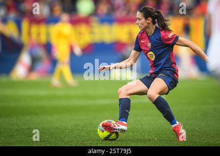 Barcelona, Espagne. Februar 2025. Aitana BONMATI von Barcelona während der spanischen Meisterschaft der Frauen, Liga F Fußballspiel zwischen FC Barcelona und Madrid Club de Futbol Femenino am 16. Februar 2025 im Estadi Johan Cruyff in Barcelona, Spanien - Foto Matthieu Mirville (Segio Ros)/DPPI Credit: DPPI Media/Alamy Live News Stockfoto