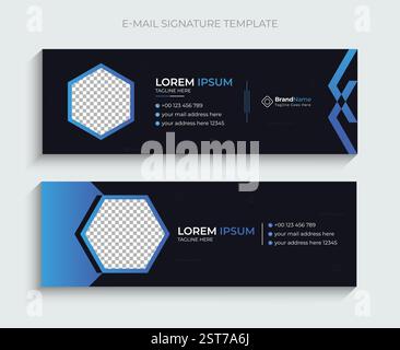 Moderne, kreative und minimalistische Design-Vorlage für E-Mail-Signatur oder E-Mail-Fußzeile. Professionelle, elegante geschäftliche E-Mail-Signatur. Stock Vektor