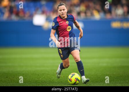 Barcelona, Spanien, Spanien. Februar 2025. Claudia PINA aus Barcelona während des Liga-F-Spiels zwischen dem FC Barcelona und dem Madrid Club de Futbol Femenino bei Estadi Johan Cruyff am 16. Januar 2025 in Barcelona. (Kreditbild: © Matthieu Mirville/ZUMA Press Wire) NUR REDAKTIONELLE VERWENDUNG! Nicht für kommerzielle ZWECKE! Stockfoto