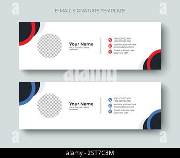 Kreative professionelle und minimalistische Business-E-Mail-Signatur oder E-Mail-Fußzeilen-Layoutvorlage. Modernes und professionelles Business-E-Mail-Signatur-Design Stock Vektor