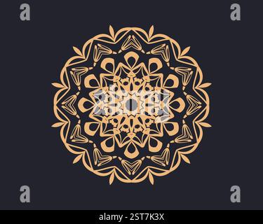 Geometrischer Luxus Mandala Vektor Design für Malbuch, Alpona, Mehndi, Tattoo, Dekoration, Muster, Grafikressourcen. Stock Vektor