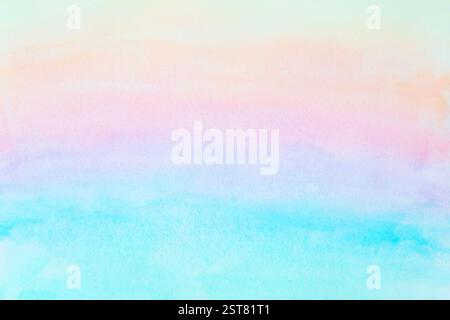 Weicher Aquarellhintergrund mit Pastellverlauf und sanften Farbtönen und glatten Übergängen Stockfoto