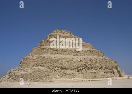 Pyramide von Djoser. Sakkara-Nekropole. Memphis, Ägypten. Stockfoto