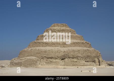 Pyramide von Djoser. Sakkara-Nekropole. Memphis, Ägypten. Stockfoto