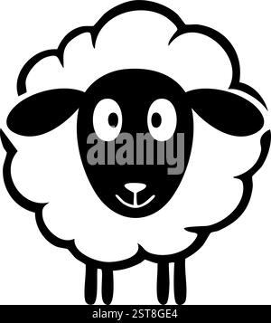 Cartoon Vektor Schafe gezeichnet Logo Stock Vektor