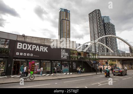 London, UK - 29. August 2023: BOXPARK Shoreditch in London, UK. Stockfoto