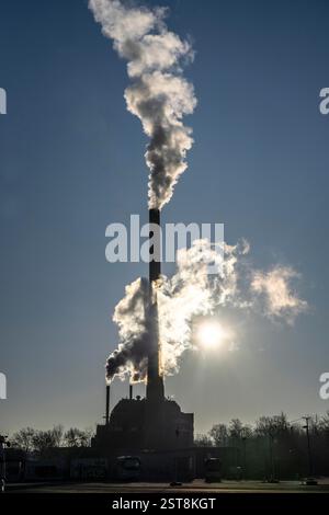 Das Heizwerk Iqony in Essen-Rüttenscheid, ein erdgasbefeuertes Fernwärmewerk, das das Universitätsklinikum Essen und den Alfried versorgt Stockfoto