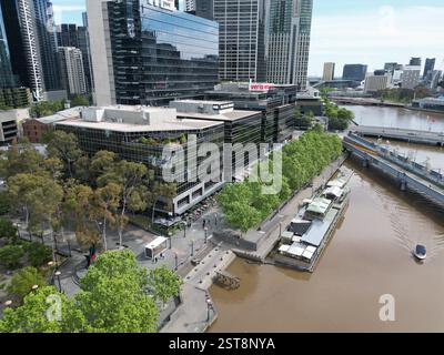 Luftaufnahme des Yarra River Melbourne CBD, Victoria, Australien Stockfoto