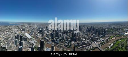Aus der Vogelperspektive auf Melbourne CBD, Melbourne Central Business District, City Skyline, Victoria, Australien Stockfoto