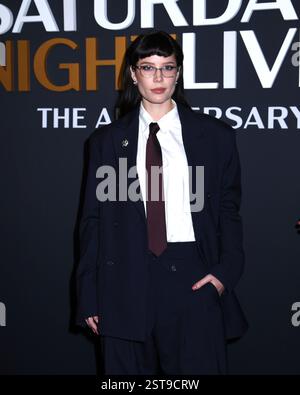 16. Februar 2025 in New York, New York, USA: Halsey besucht die SNL50: The Anniversary Show im Rockefeller Plaza 30 in New York. Februar 2025. (Credit Image: © Photo Image Press via ZUMA Press Wire) NUR REDAKTIONELLE VERWENDUNG! Nicht für kommerzielle ZWECKE! Stockfoto