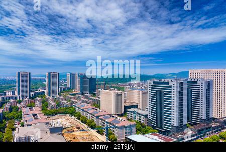 Stadtlandschaft des Geschäftsviertels Lihu, Wuxi City, Provinz Jiangsu, China Stockfoto