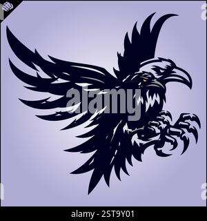 MASKOTTCHEN-LOGO VON CROW RAVEN. VEKTOR. EPS. Stock Vektor